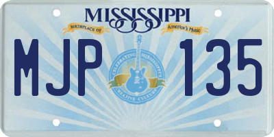 MS license plate MJP135