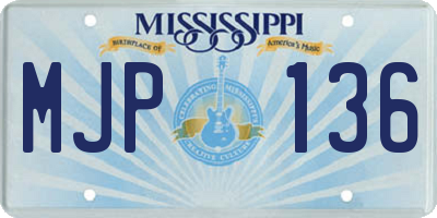 MS license plate MJP136