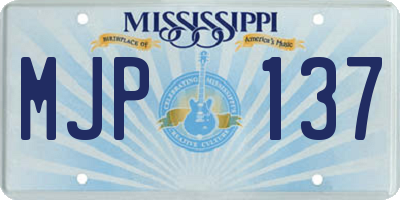 MS license plate MJP137