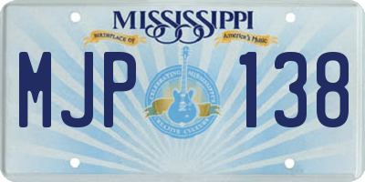 MS license plate MJP138