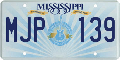 MS license plate MJP139