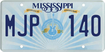 MS license plate MJP140