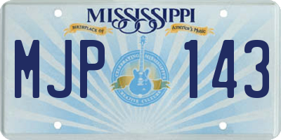 MS license plate MJP143