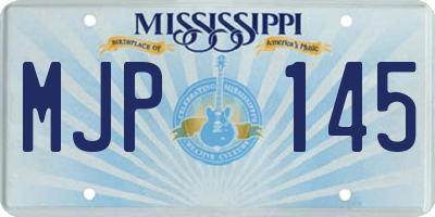 MS license plate MJP145