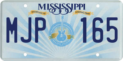 MS license plate MJP165