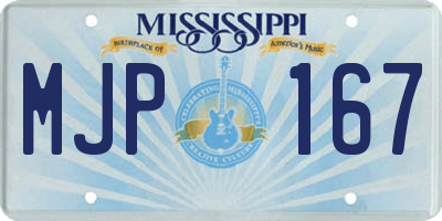 MS license plate MJP167