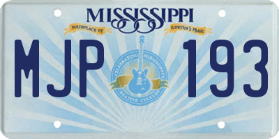MS license plate MJP193