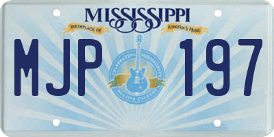 MS license plate MJP197