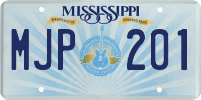 MS license plate MJP201