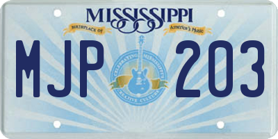 MS license plate MJP203