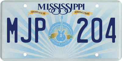 MS license plate MJP204