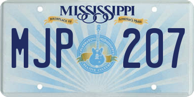 MS license plate MJP207