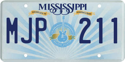 MS license plate MJP211