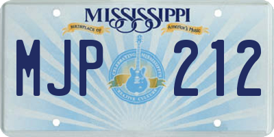 MS license plate MJP212
