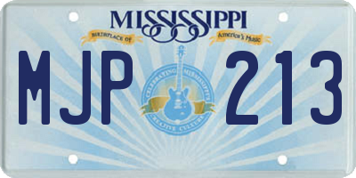MS license plate MJP213