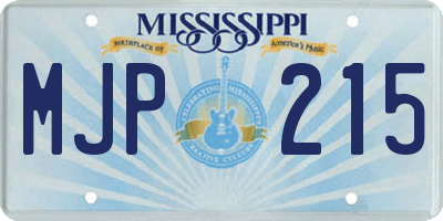 MS license plate MJP215
