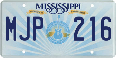MS license plate MJP216