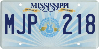 MS license plate MJP218