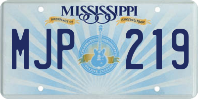 MS license plate MJP219