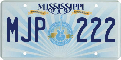 MS license plate MJP222
