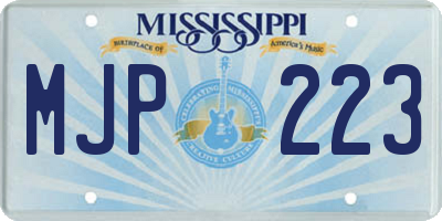 MS license plate MJP223