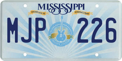 MS license plate MJP226