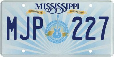 MS license plate MJP227