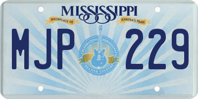 MS license plate MJP229