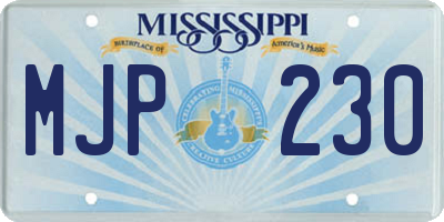 MS license plate MJP230