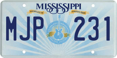 MS license plate MJP231