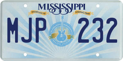MS license plate MJP232