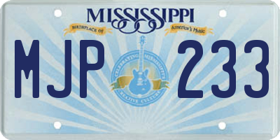 MS license plate MJP233