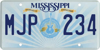 MS license plate MJP234