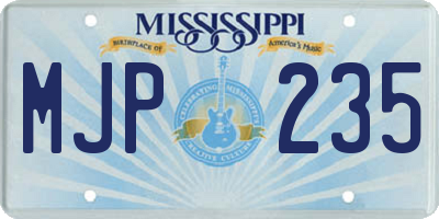 MS license plate MJP235