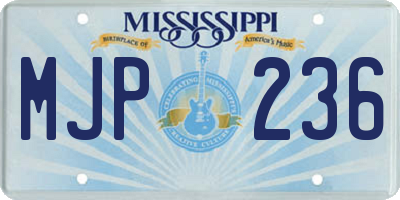 MS license plate MJP236