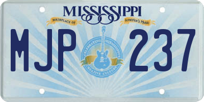 MS license plate MJP237
