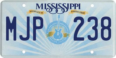 MS license plate MJP238