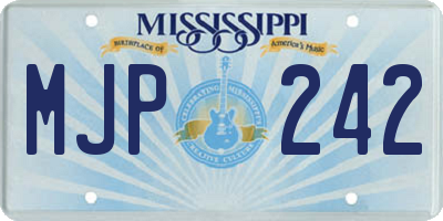 MS license plate MJP242
