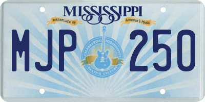 MS license plate MJP250