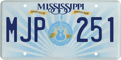 MS license plate MJP251