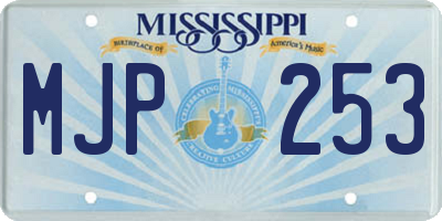 MS license plate MJP253