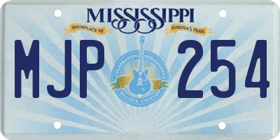 MS license plate MJP254