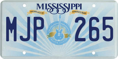 MS license plate MJP265
