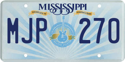 MS license plate MJP270