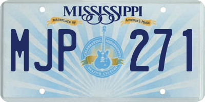 MS license plate MJP271