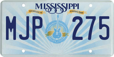 MS license plate MJP275