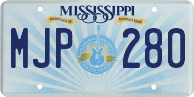 MS license plate MJP280