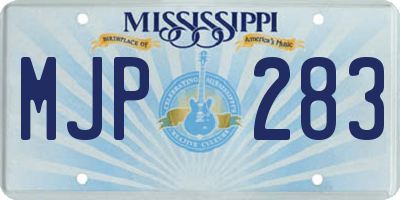 MS license plate MJP283