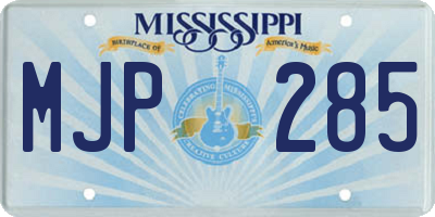 MS license plate MJP285