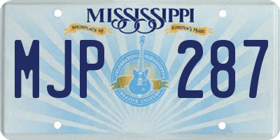MS license plate MJP287